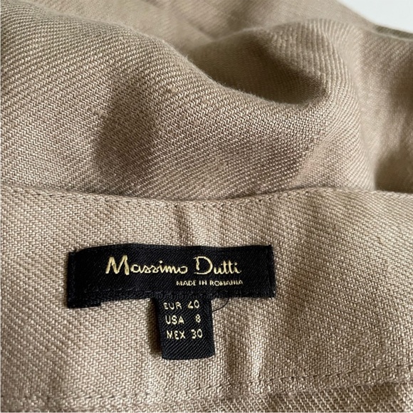 Massimo Dutti 100% linen maxi skirt, cream camel color, size 8 - Picture 7 of 9